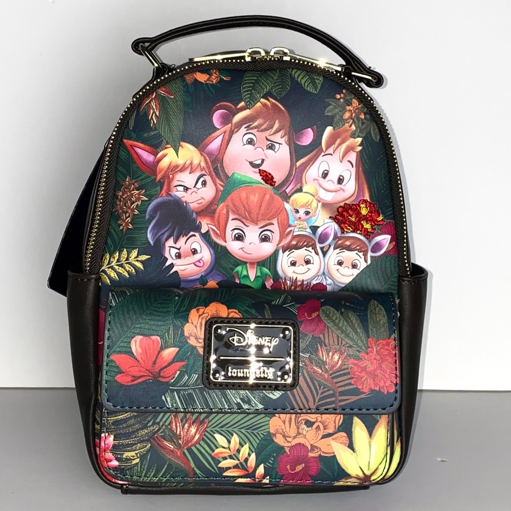 Loungefly Disney Peter Pan & Lost Boys Chibi Jungle Mini Backpack